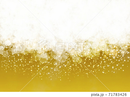 光や泡を連想させるゴールドの背景イラストのイラスト素材