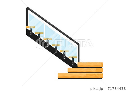Office staircase. Isolated office wooden staircase Office staircase. Isolated office wooden staircase 71784438