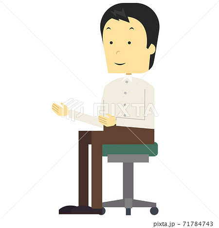 椅子に座る男性のイラスト素材