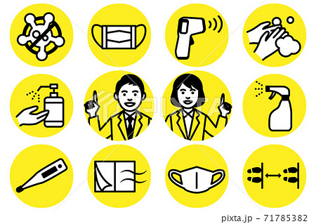 新型コロナウィルス感染予防対策 男女 新型コロナウィルス感染予防対策 男女 71785382