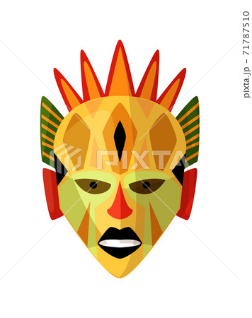 Tribal african mask isolated on white backgroundのイラスト素材