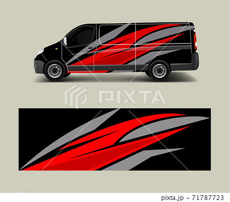 Cargo van decal with green wave shapes , truck and car wrap vector, Graphic abstract stripe designs for wrap branding vehicle Cargo van decal with green wave shapes , truck and car wrap vector, Graphic abstract stripe designs for wrap branding vehicle 71787723