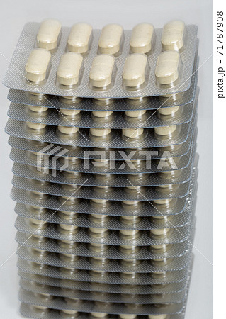 blisters with tablets closeup on white blisters with tablets closeup on white 71787908