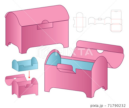 Box packaging die cut template design. 3d mock-up 71790232