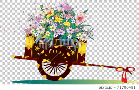 日本の伝統的な花車 71790481