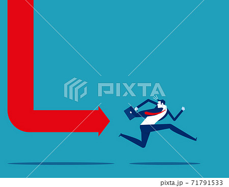 Stress business. chart fall and following business person Stress business. chart fall and following business person 71791533