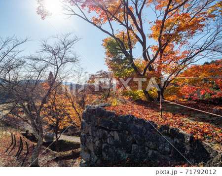 中津川市の苗木城跡の紅葉 71792012