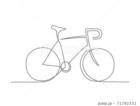 Bicycle One line drawing Vector bicycle in line style on white background 71792331