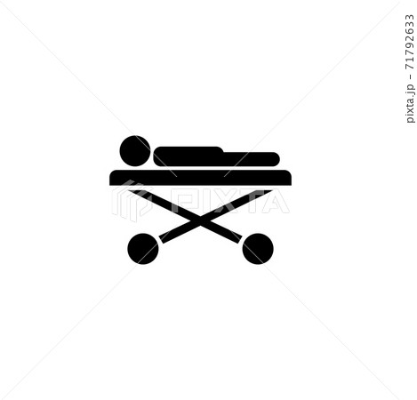 Ill Patient Lying On Medical Roller Bed Flat のイラスト素材