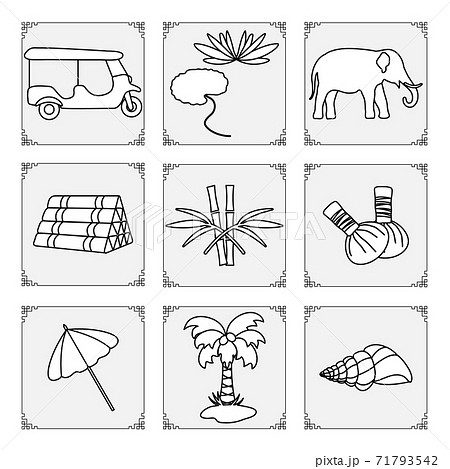 Vector Thailand symbols Set Travel Thai culture 71793542