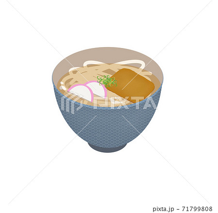 大阪名物 きつねうどんのイラスト素材
