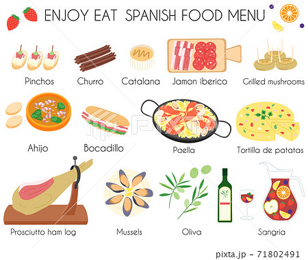 Spanish food menu icon 71802491