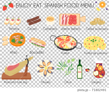Spanish food menu icon 71802491