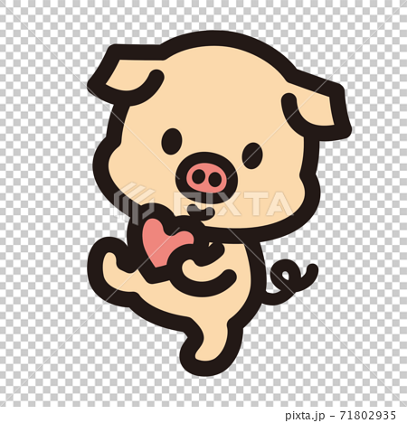 かわいい子豚のキャラクターのイラスト素材