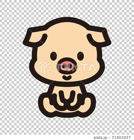 かわいい子豚のキャラクターのイラスト素材