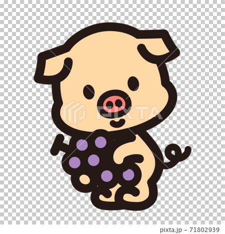 かわいい子豚のキャラクターのイラスト素材