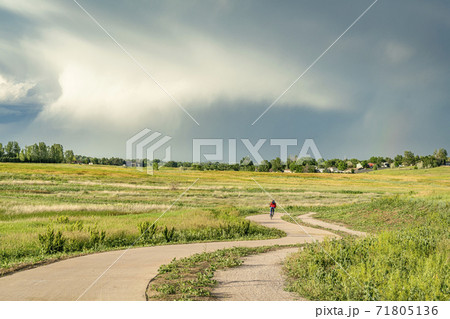 regional bike trail in Colorado foothills regional bike trail in Colorado foothills 71805136