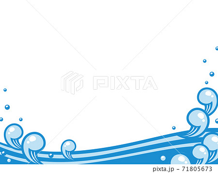 Cute Japanese Style Wave Illustration Frame Stock Illustration