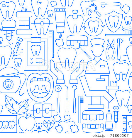 Dentist Line Seamless Pattern 71806507