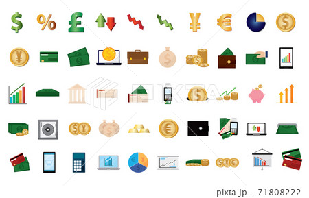 Isolated set financial icons 71808222