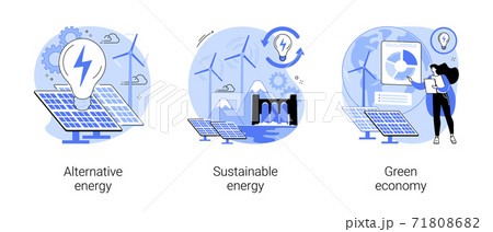Clean green energy abstract concept vector illustrations. Clean green energy abstract concept vector illustrations. 71808682