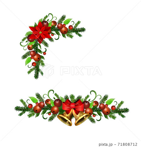 Christmas Holly brunches decoration vector 71808712