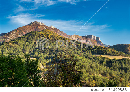 French countryside. Col de Rousset. View of the heights of the Vercors, France 71809388