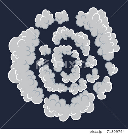 Explosion. Cartoon bomb explode effect with smoke effect. Comic boom vector illustration. Clipart element for game, print, advertising, menu or web design 71809764