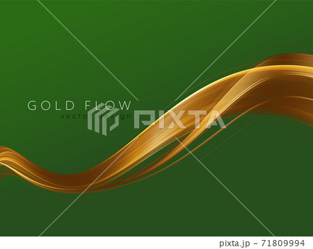 Abstract shiny color gold wave design element Abstract shiny color gold wave design element 71809994