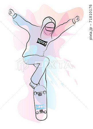 Skateboard T Shirts Drawing Of A Teenager Stock Illustration