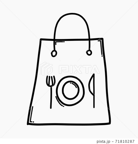Food bag doodle vector icon. Drawing sketch illustration hand drawn line eps10 71810287
