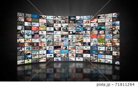 Television streaming, multimedia wall concept 71811264
