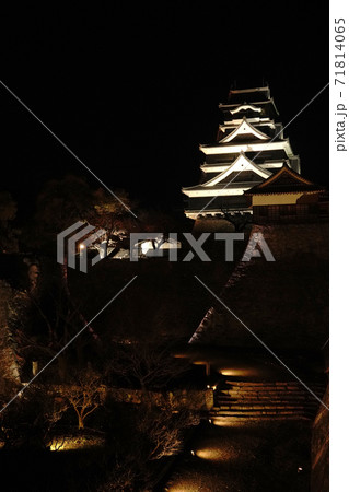熊本城の夜間ライトアップ風景 熊本城の夜間ライトアップ風景 71814065