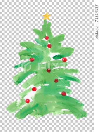聖誕節水彩聖誕樹 71814157
