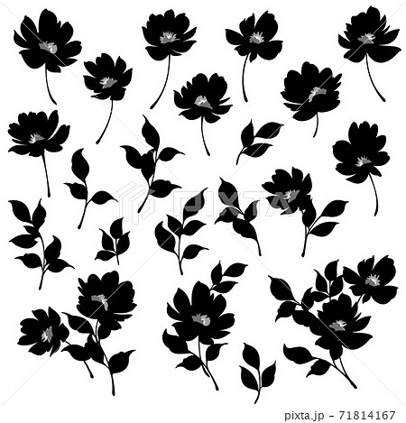 Simplena Flower Silhouette Material Stock Illustration