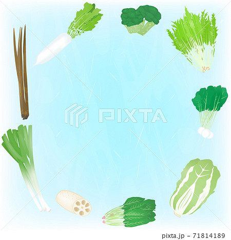 冬の野菜フレームイラスト背景のイラスト素材