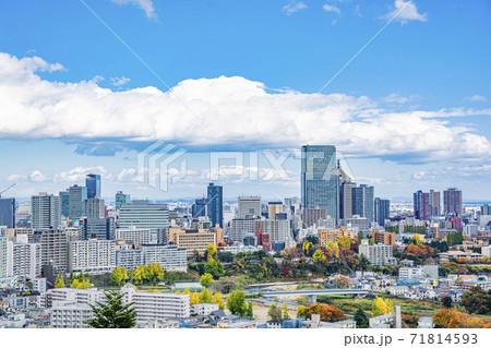 ゆく秋の仙台市全景 ゆく秋の仙台市全景 71814593