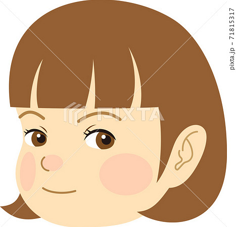 女の子の顔 5歳前後 1のイラスト素材