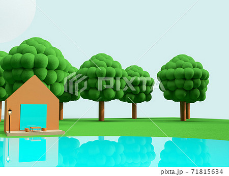 クレイアニメの背景風な世界：アウトドアシーン 71815634