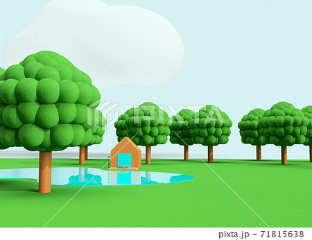 クレイアニメの背景風な世界：アウトドアシーン 71815638