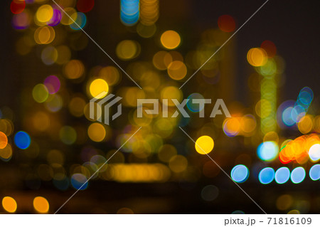 abstract blur image beautiful decorative lights at night The lights from the building blocks at night of City Bangkok Thailand 71816109
