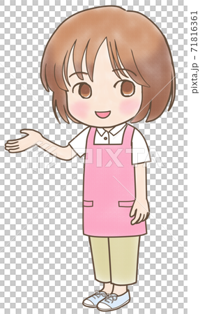 Illustration of a woman in an apron - Stock Illustration [71816361] - PIXTA