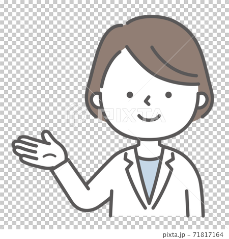 案内をする白衣を着た女性 案内をする白衣を着た女性 71817164