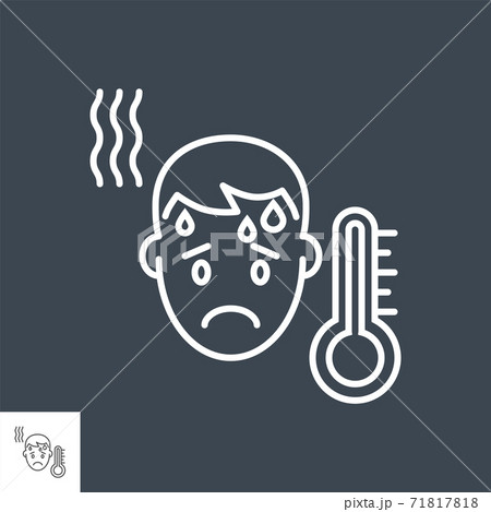 High body temperature vector thin line icon 71817818