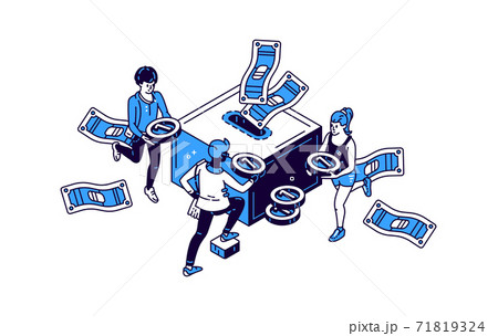 moneybox icon and gold coin isometric moneybox icon and gold coin isometric 71819324