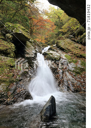 国領川の源流域、別子ラインのさらに奥「西鈴尾谷川」の秋 71819432