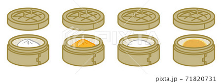 中華まんが入っているセイロのセット 71820731