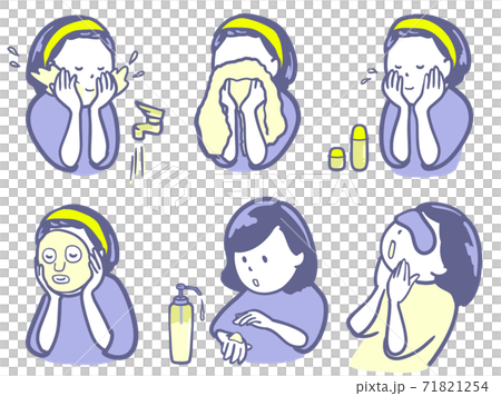 Two colors of women who care for their skin and polish themselves Two colors of women who care for their skin and polish themselves 71821254