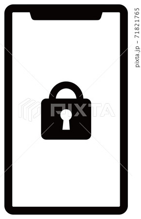 スマートフォンのベクターイラスト 鍵アイコンのイラスト素材