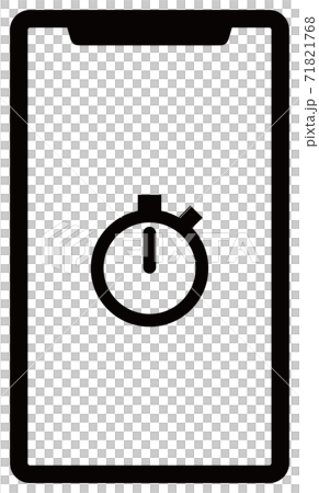 スマートフォンのベクターイラスト ストップウォッチアイコンのイラスト素材